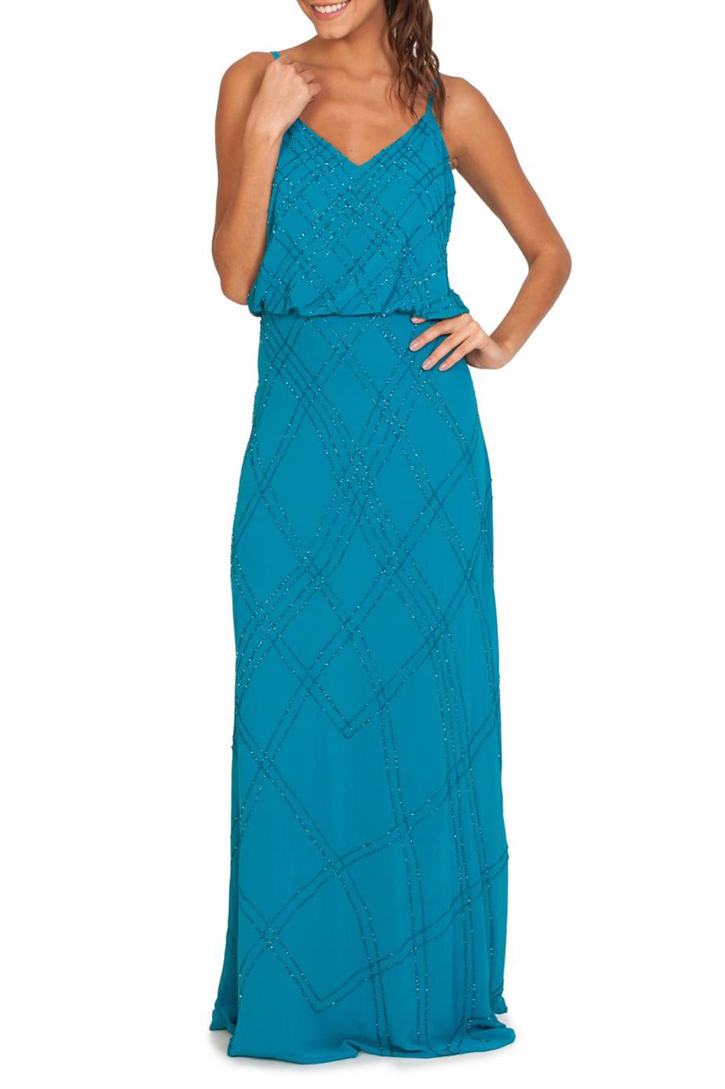 vestido de festa turquesa