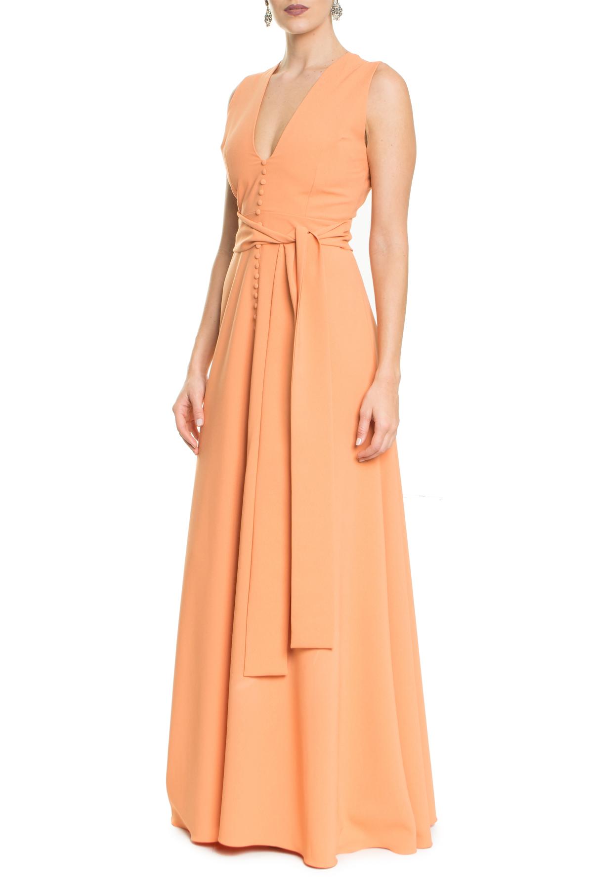 vestido madrinha pessego
